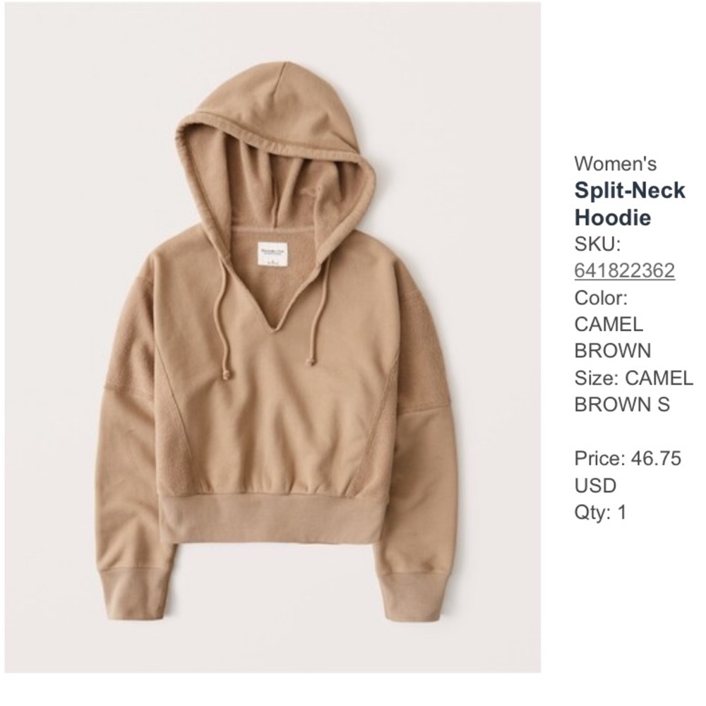 A&F • Split Neck Cropped Hoodie Small